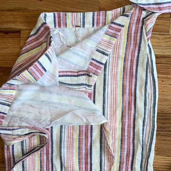 Free People Aubrey Sarong Midi Skirt Cotton Gauze True Wrap size 10 - Picture 7 of 11